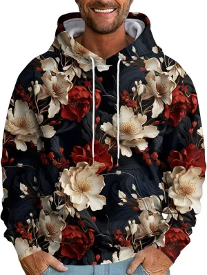 GOFULY Men'S Hoodies Camo Sweatshirts Fashion Fall Hoodies Pullover Drawstring Winter Long Sleeve Shirt With Kangaroo Pocket