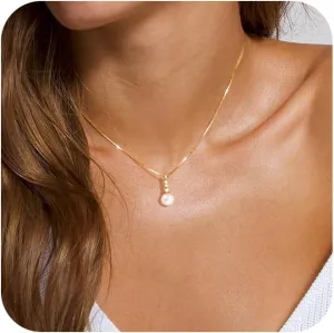 Gold Pendant Necklace for Women, Dainty Diamond Necklaces for Women Simple 14K Gold Plated Paperclip Choker Necklaces Cute Minimalist Open Oval Necklaces Gold Jewelry for Women Gifts