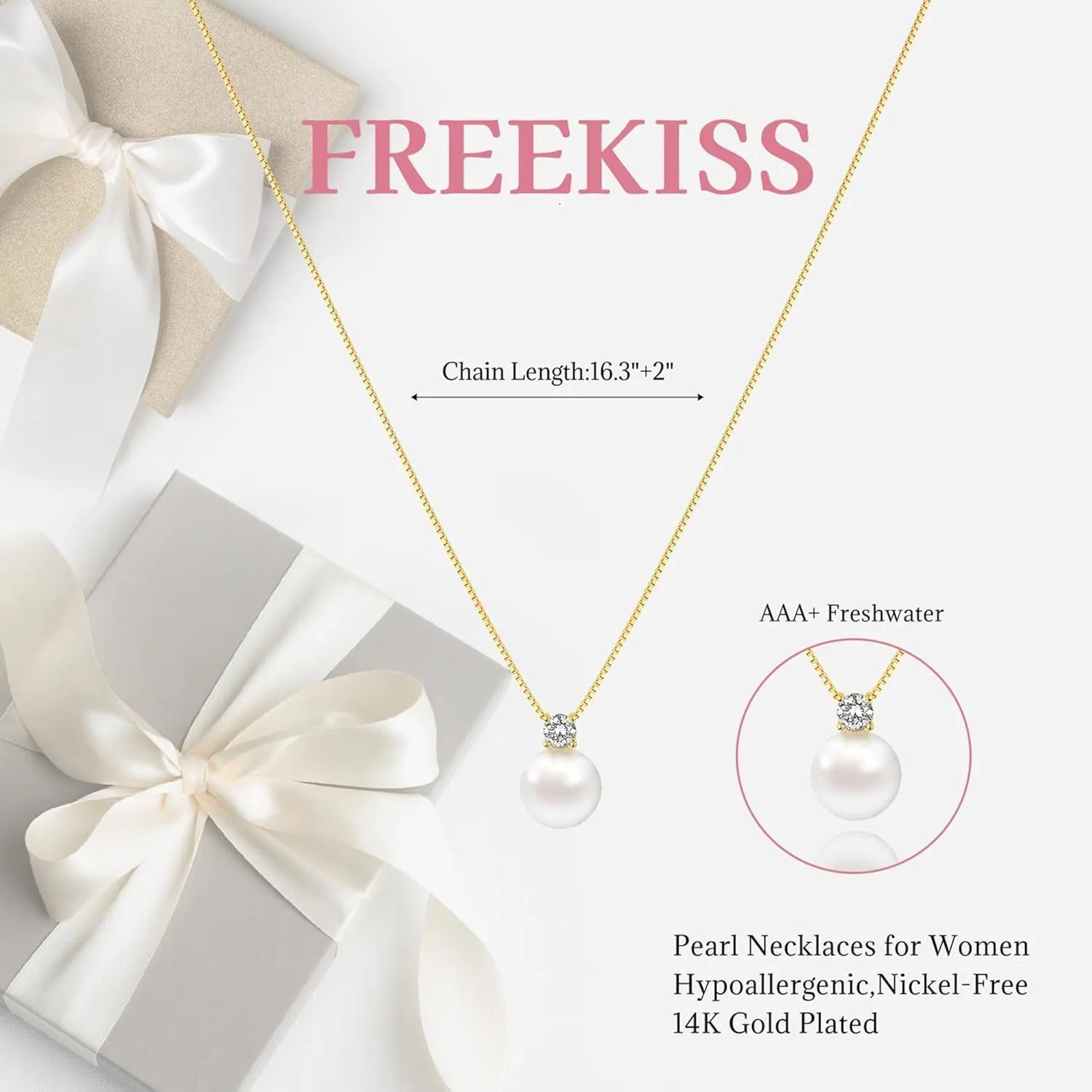 Gold Pendant Necklace for Women, Dainty Diamond Necklaces for Women Simple 14K Gold Plated Paperclip Choker Necklaces Cute Minimalist Open Oval Necklaces Gold Jewelry for Women Gifts