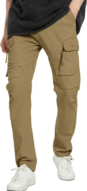 Golf Pants Men Stretch Relaxed Fit Classic Cargo Sweatpants Stretch Waistband Workout Joggers Athletic Hiking Pants