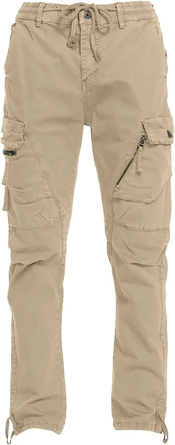Golf Pants Men Stretch Relaxed Fit Classic Cargo Sweatpants Stretch Waistband Workout Joggers Athletic Hiking Pants