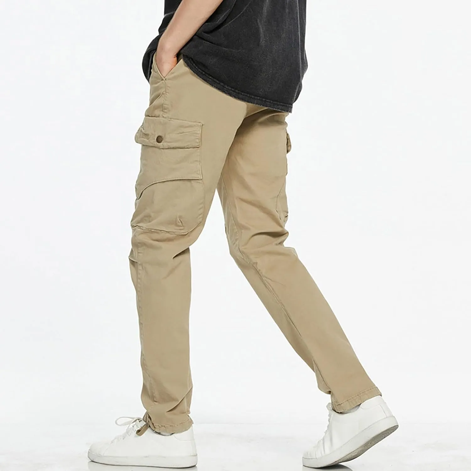 Golf Pants Men Stretch Relaxed Fit Classic Cargo Sweatpants Stretch Waistband Workout Joggers Athletic Hiking Pants