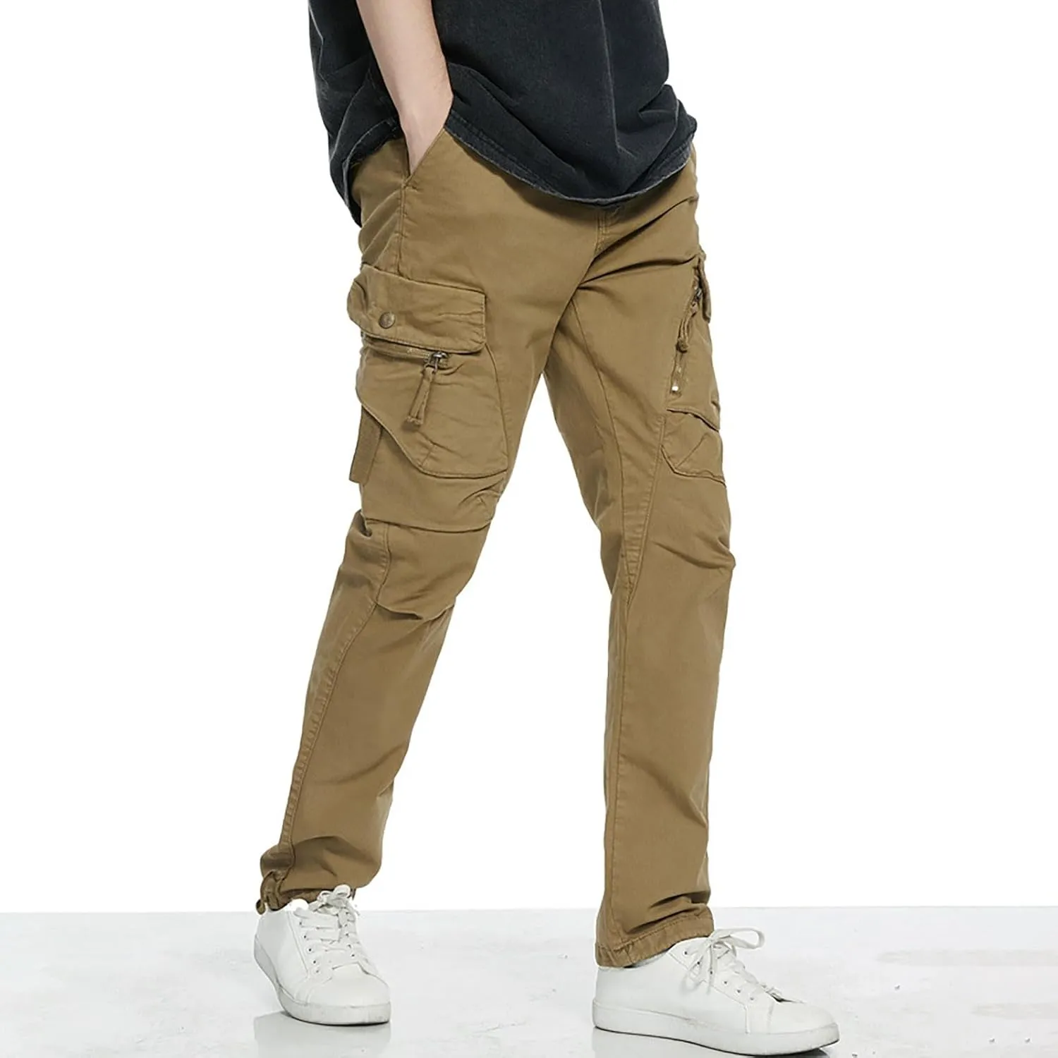 Golf Pants Men Stretch Relaxed Fit Classic Cargo Sweatpants Stretch Waistband Workout Joggers Athletic Hiking Pants