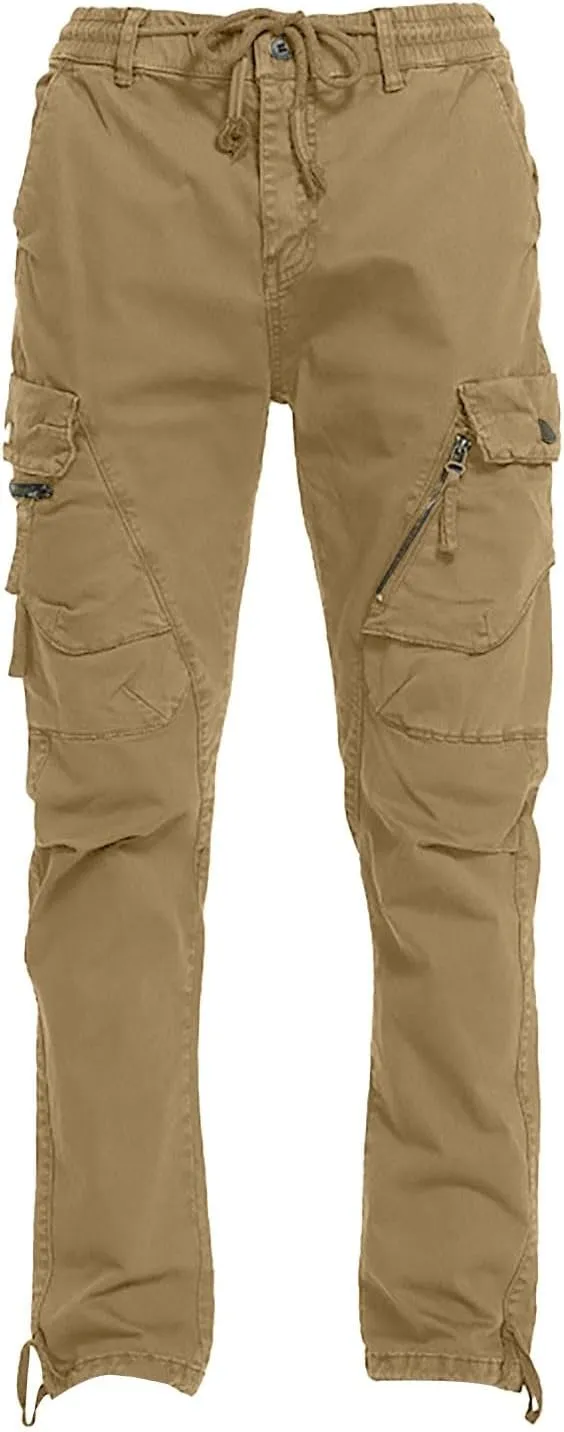 Golf Pants Men Stretch Relaxed Fit Classic Cargo Sweatpants Stretch Waistband Workout Joggers Athletic Hiking Pants