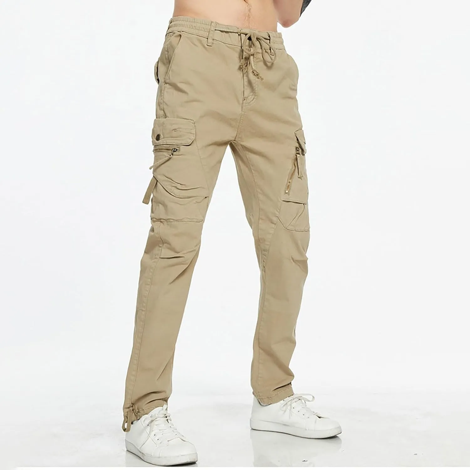 Golf Pants Men Stretch Relaxed Fit Classic Cargo Sweatpants Stretch Waistband Workout Joggers Athletic Hiking Pants