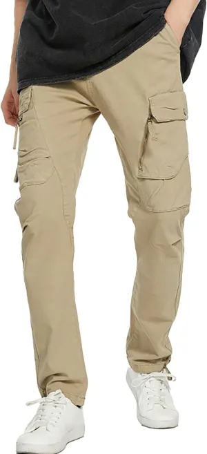 Golf Pants Men Stretch Relaxed Fit Classic Cargo Sweatpants Stretch Waistband Workout Joggers Athletic Hiking Pants