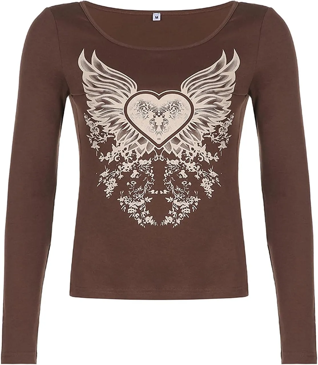 Graphic Tees for Women Teen Girls Aesthetic Grunge Gothic Clothes Y2k Shirt Knit Basic Long Sleeve Top Fall