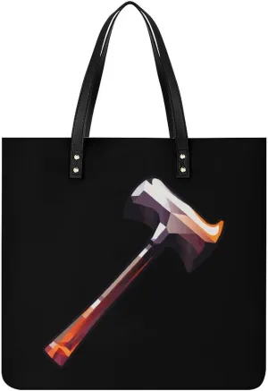 Hammer Tote Bags PU Leather Top Handle Satchel Handbags Shoulder Bags Travel Purse for Women Men