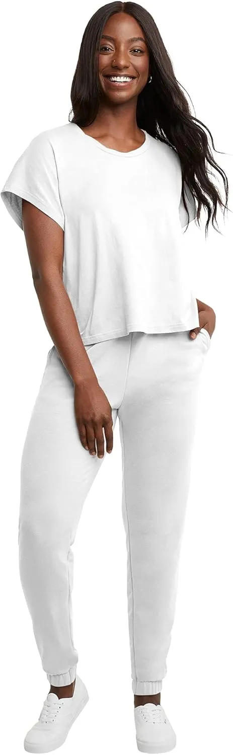 Hanes Women's Originals Twisted Neck T-Shirt, Short-Sleeve Cotton Tee, Boxy Fit