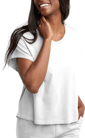 Hanes Women's Originals Twisted Neck T-Shirt, Short-Sleeve Cotton Tee, Boxy Fit