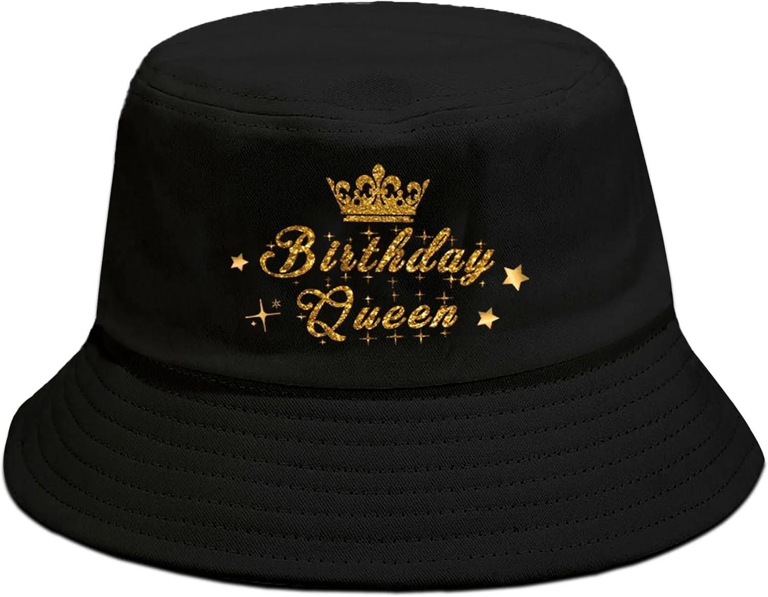 Happy Birthday Bucket Hat, Birthday Crown for Women, Outdoor Fisherman Sun Cap, Birthdays Boy and Girl Hat, Queen Gift for Women and Men Birthdays, Holidays and Vacations Black