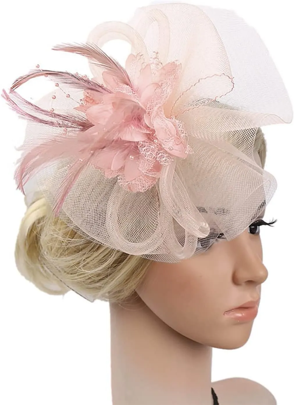 Hat Tea Hat Fascinators Hat Hair Clip Fascinator Hair Clip Hat Bowler Feather Flower Veil Wedding Party , Mesh Headwear