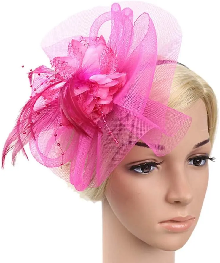 Hat Tea Hat Fascinators Hat Hair Clip Fascinator Hair Clip Hat Bowler Feather Flower Veil Wedding Party , Mesh Headwear