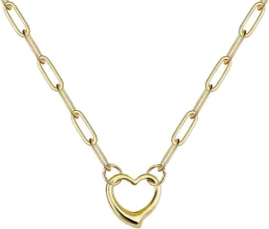 Heart Necklace for Women,Open Gold Plated Heart Pendant Necklaces Simple Cute Delicate Necklaces for Women