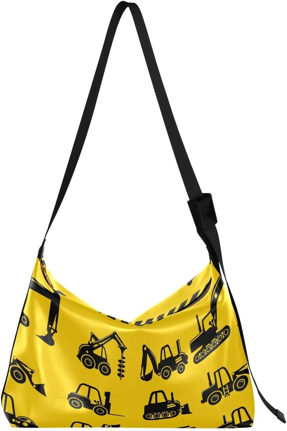 Heavy Construction Silhouette Hobo Crossbody Bags for Women Leather Large Shoulder Bag Cross Body Toys Machines Trendy Womens Tote Bags Handbag for Travel Shopping