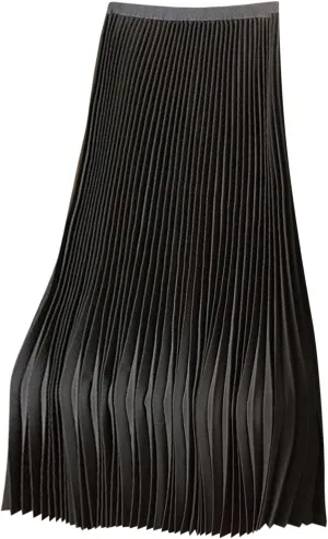 HGps8w Satin Maxi Skirt for Women 2025 Summer Elegant Sliky High Waisted Pleated Versatile Skirts Long Flowy Dress