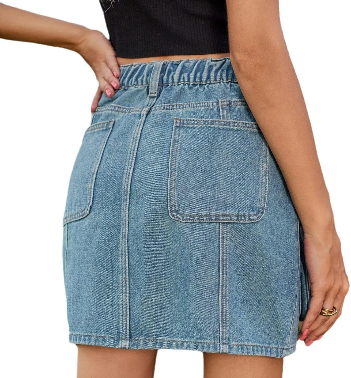 High Waisted Maxi Skirts for Women Lace Up Long Skirt Plus Size Summer Skirts Ankle Length Straight Skirt with Pocket