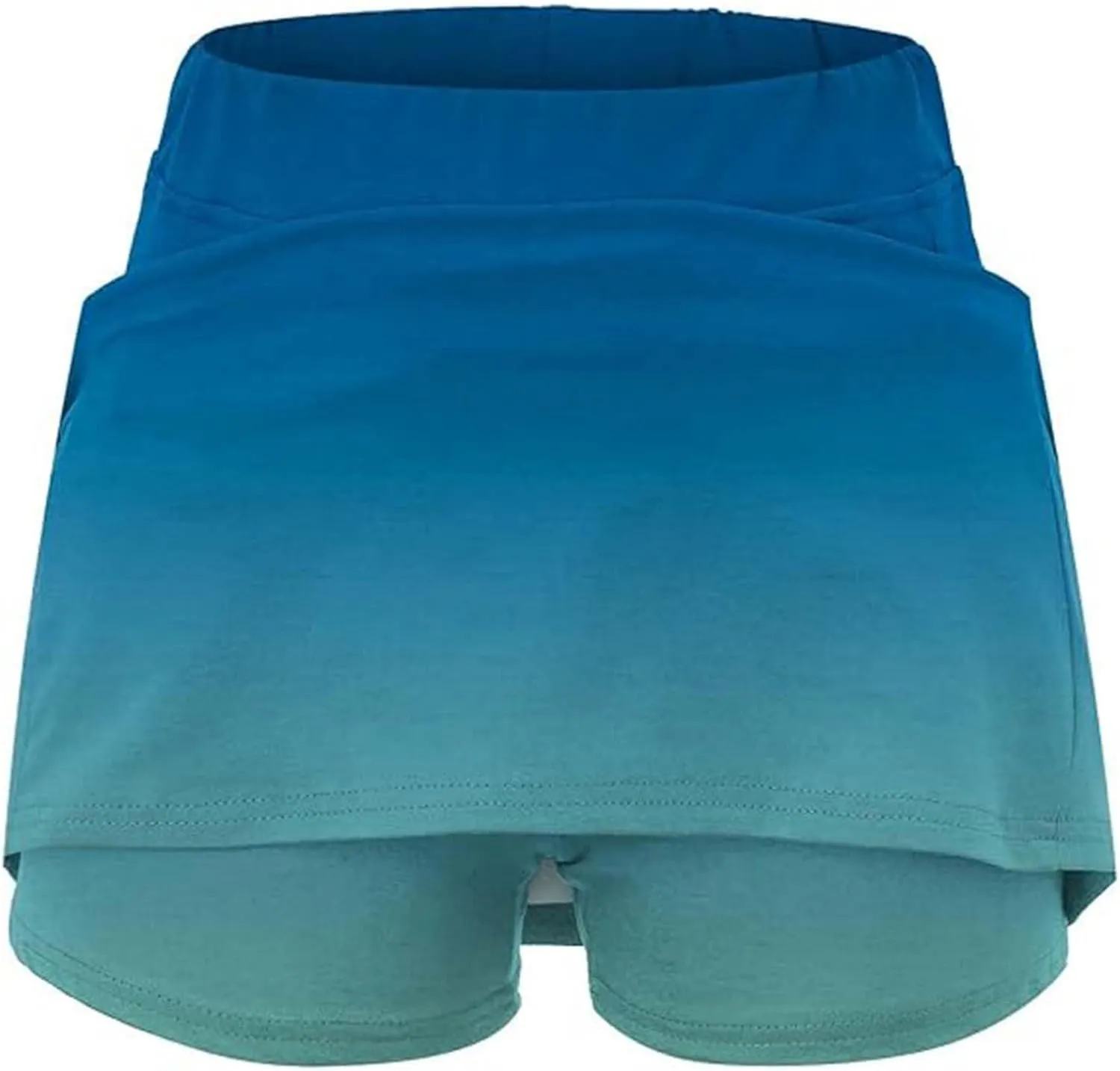 High Waisted Skorts for Women Gradient Stretchy Tennis Shirt Lightweight Casual Comfortable Shirts Skirts with Pockets