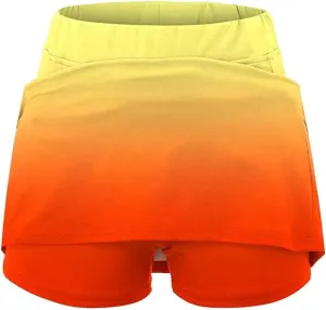 High Waisted Skorts for Women Gradient Stretchy Tennis Shirt Lightweight Casual Comfortable Shirts Skirts with Pockets
