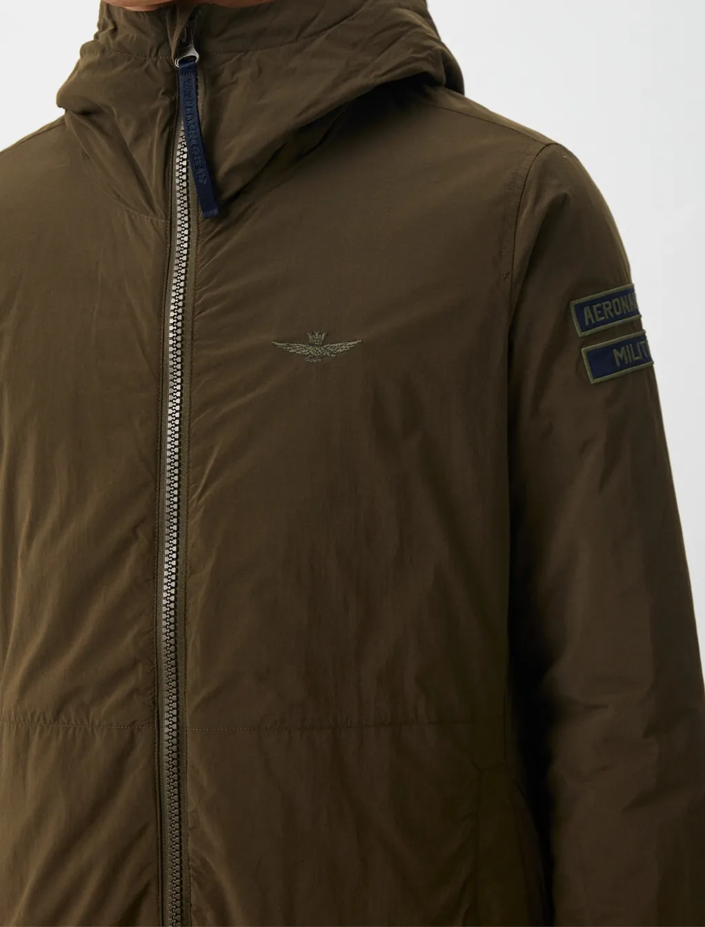 Hooded jacket in recycled nylon