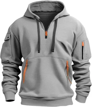 Hoodies For Men Tall Stylish Quarter Zip Pullovers Big And Tall Tactical Sweatshirts Long Sleeve Hoodies With Pockets