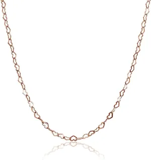 Hoops & Loops Sterling Silver Heart Link Chain Necklace, 16 inches 20 inches 24 inches or 30 Inches