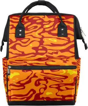 Hot Lava Background Red Diaper Bag Tote Large Capacity Waterproof with Adjustable Shoulder Strap and Pram Straps Mommy Bag for Hospital Beach Weekender Travel