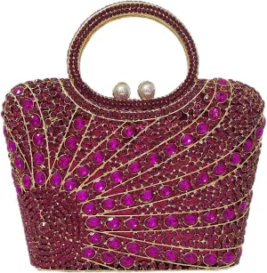 HUANG ZHUANG Elegant Crystal Basket Clutch Women Rhinestone Evening Bag Wedding Formal Party Banquet Purses Handbag