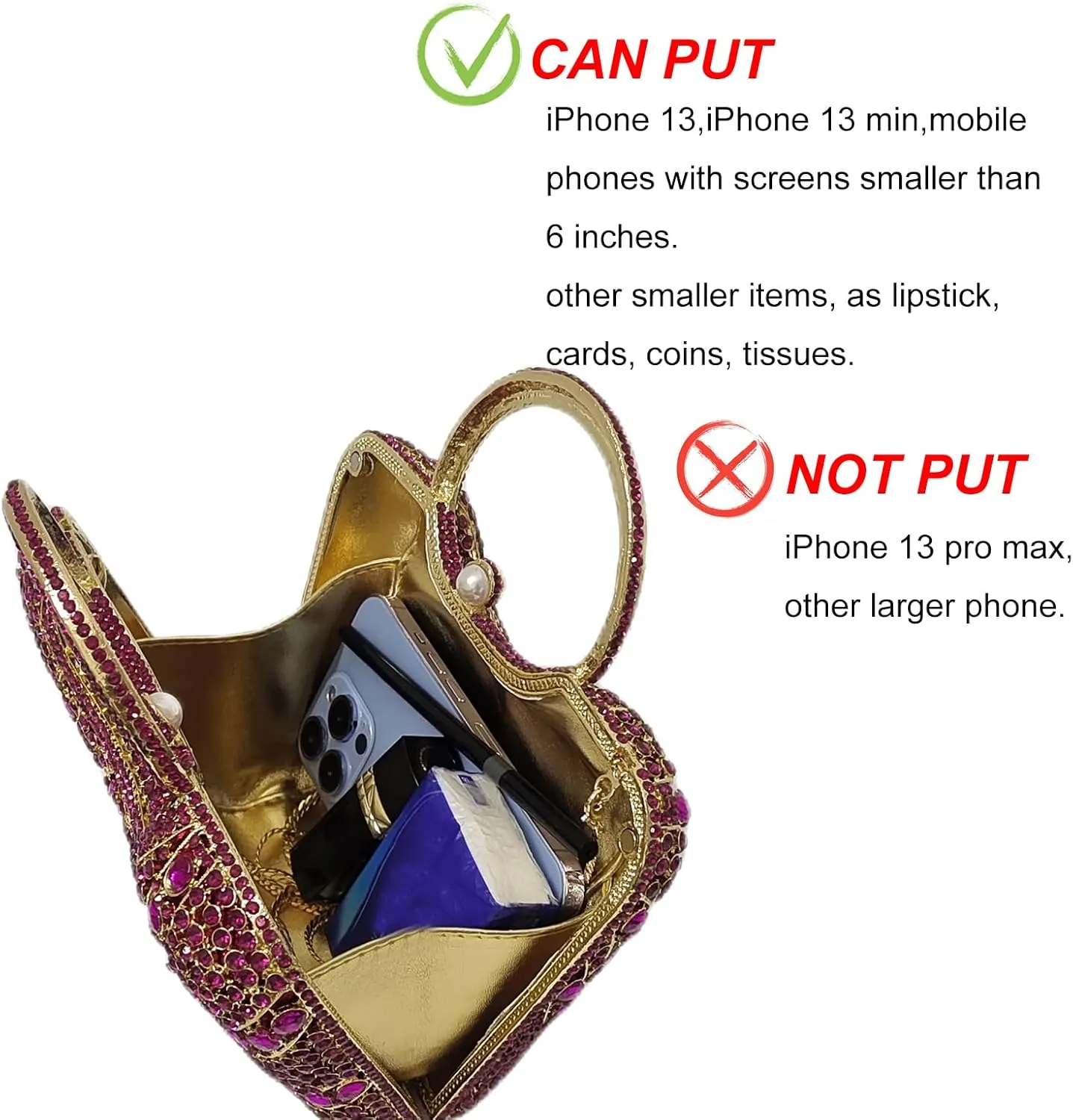 HUANG ZHUANG Elegant Crystal Basket Clutch Women Rhinestone Evening Bag Wedding Formal Party Banquet Purses Handbag