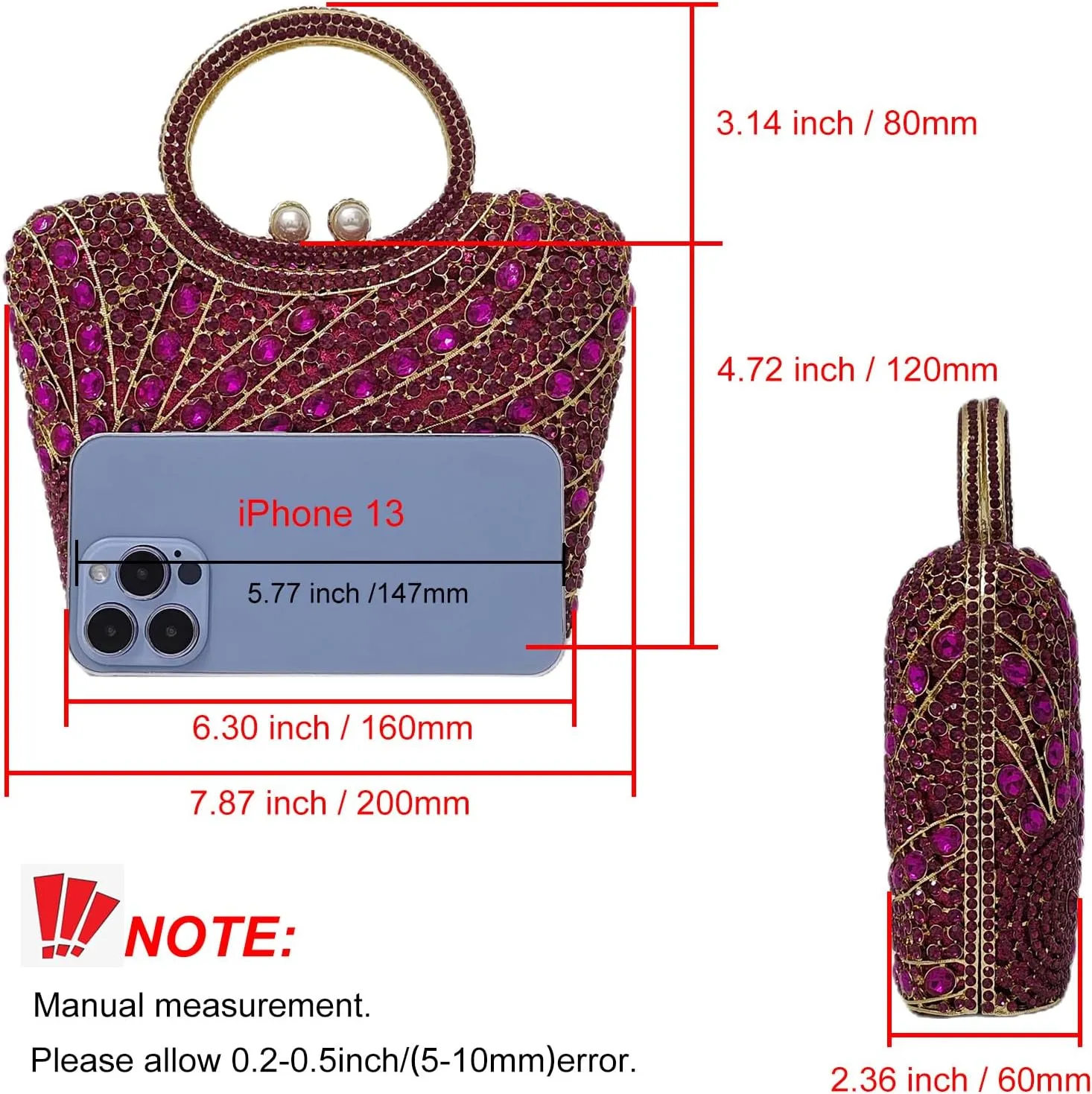 HUANG ZHUANG Elegant Crystal Basket Clutch Women Rhinestone Evening Bag Wedding Formal Party Banquet Purses Handbag