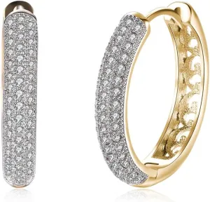 Hypoallergenic Huggie Cartilage Gold Plated Post Cubic Zirconia chunky hoop stud new Luxury Fashion Earrings for Women