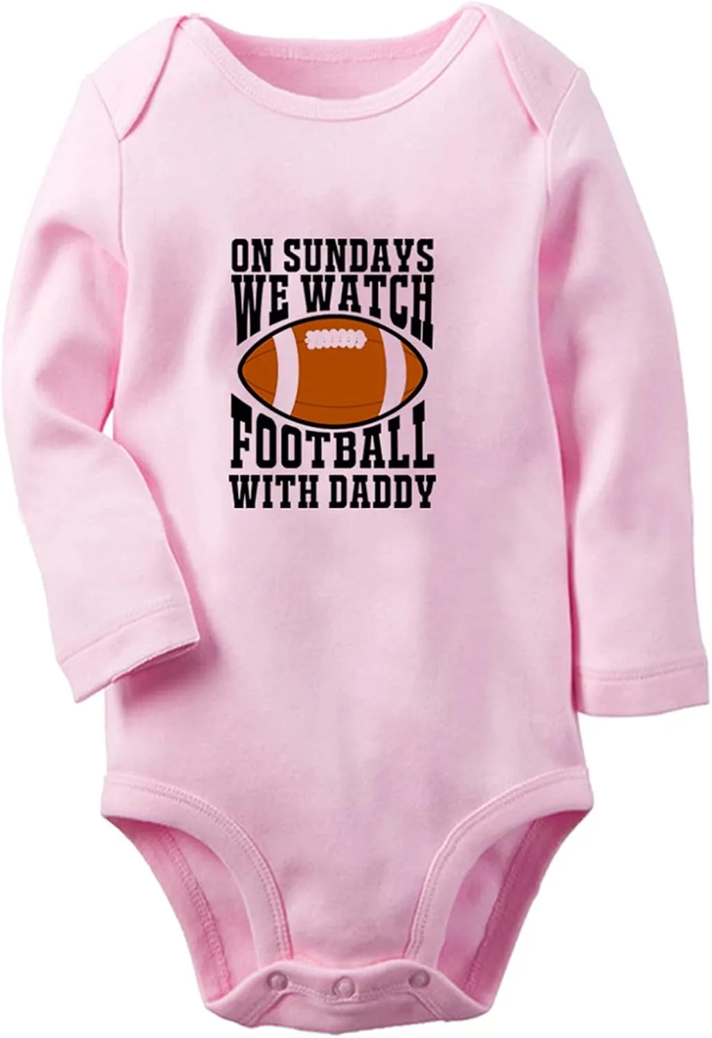 iDzn On Sundays We Watch Football With Daddy Novelty Romper, Newborn Baby Bodysuit, Infant Jumpsuit, Kids Long Sleeve Clothes