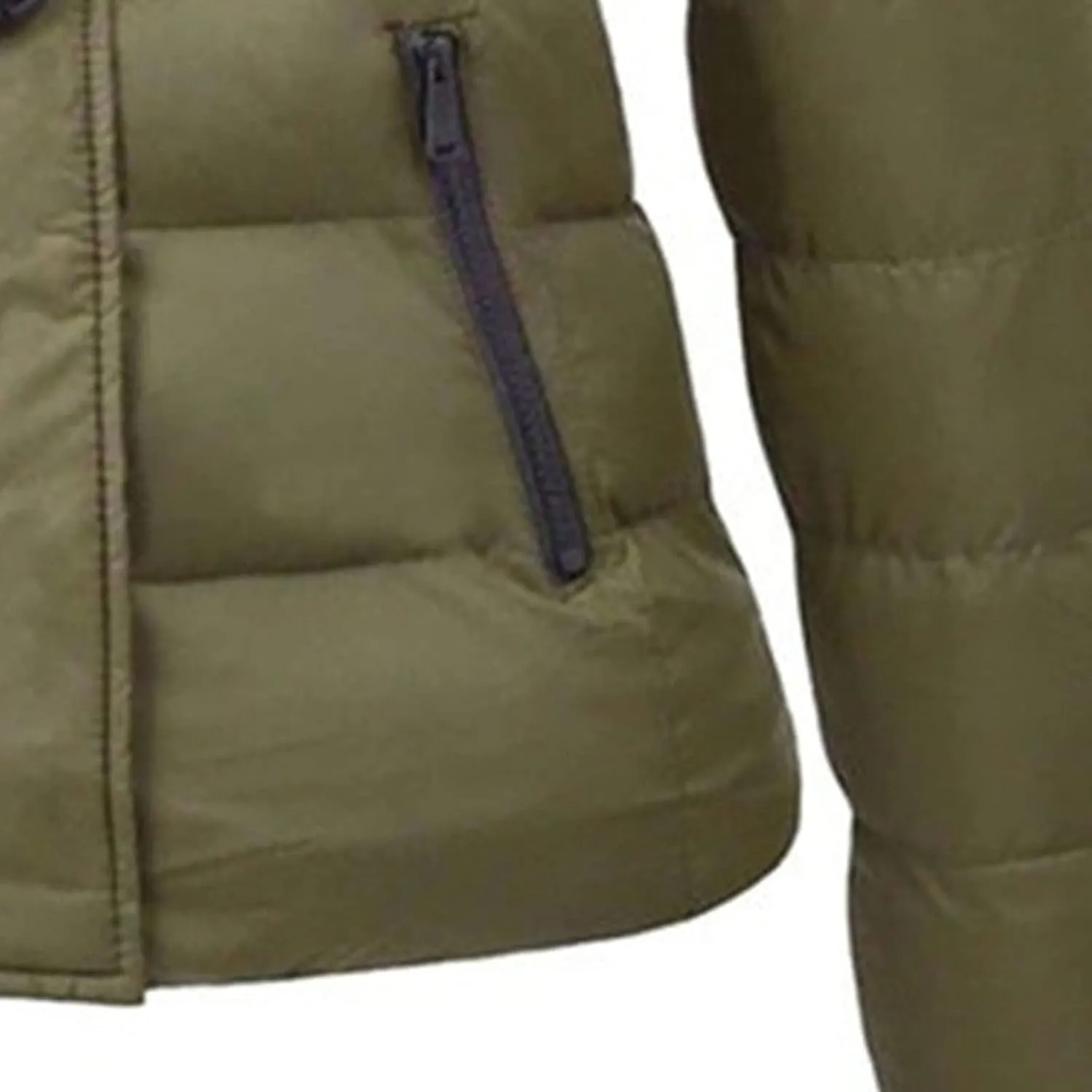 JEsilunmaMY Womens Winter Horn Button Parka Coat Slim Warm Thicken Puffer Jacket with Fur Hood Windproof Short Down Jacket