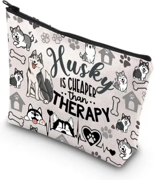 JNIAP Husky Dog Makeup Bag Husky Mom Gifts Husky Dog Lover Gifts Husky Zipper Pouch Husky Toiletry Bag Husky Owner Gifts (Husky cheaper)