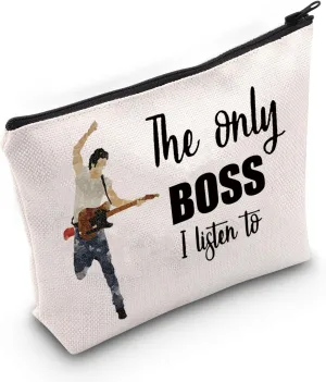 JNIAP Singer Fans Cosmetic Makeup Bag Rock Music Lover Gifts The Only Boss I Listen To Music Zipper Pouch Bag Singer Merchandise (the only boss)