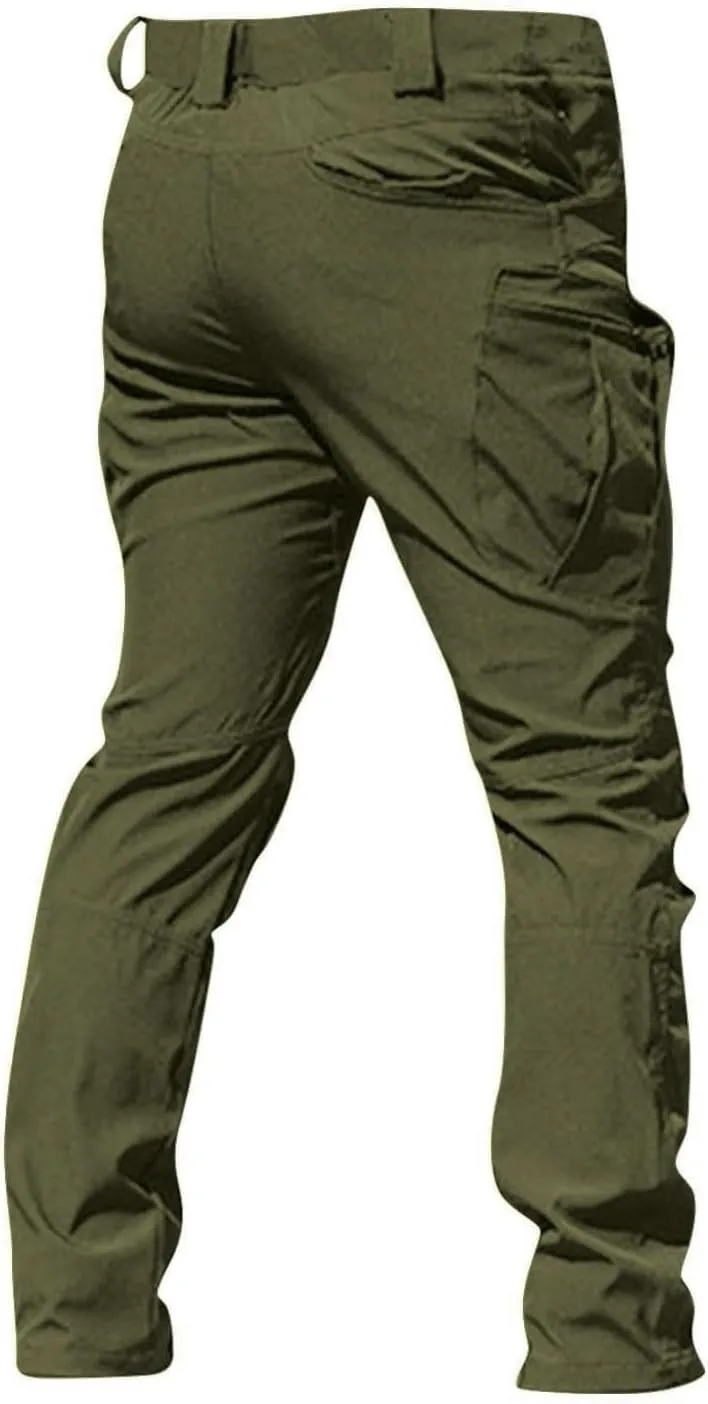 Khaki Pants Mens Stretch Stretch Cargo Pants Relaxed Fit Tactical Hiking Pant Ripstop Water Resistant Trousers