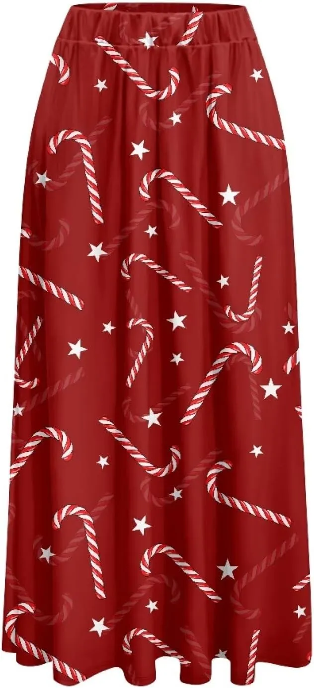 Ladies Pleated Summer Fall Skirts A Line Maxi Skirts Elegant Midi Length Skirts Lightweight Below The Knee Skirts