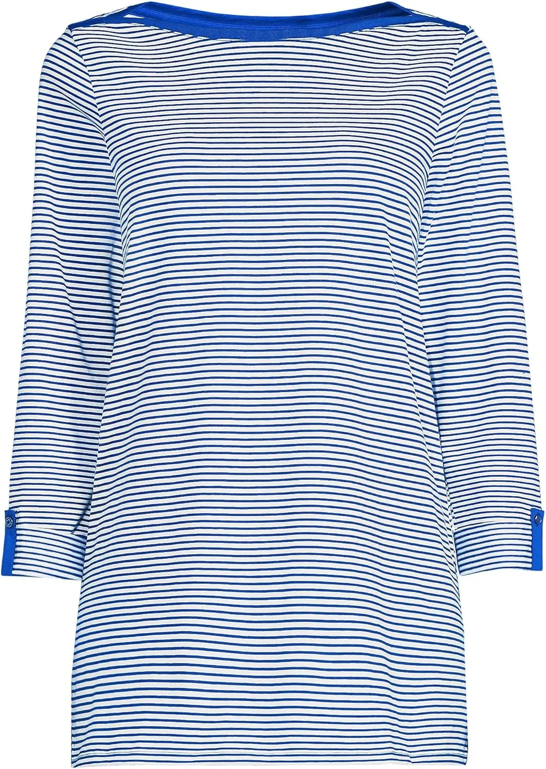 Lands' End Women's American-Grown Supima Cotton Adjustable 3/4 Sleeve Boatneck Tunic