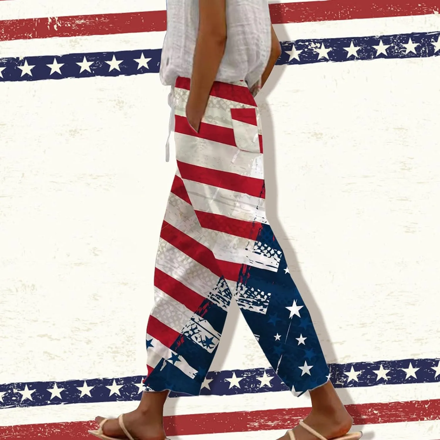 LCMTWX Linen Pants High Waist Pants Drawstring Capri Pants with Pockets Wide Leg Cropped Pants for Cotton Linen Pants Women
