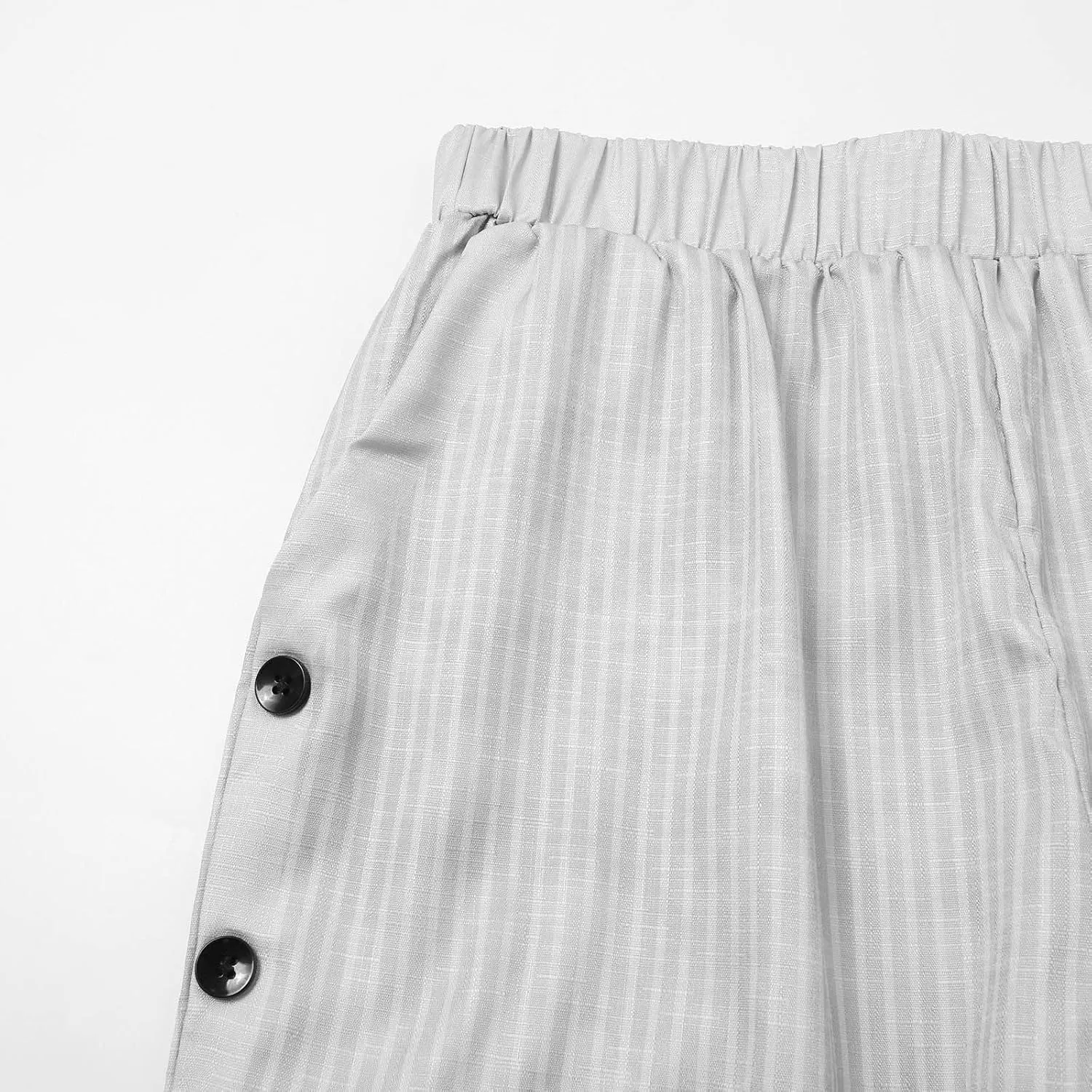 LCMTWX Linen Pants High Waist Pants Drawstring Capri Pants with Pockets Wide Leg Cropped Pants for Cotton Linen Pants Women