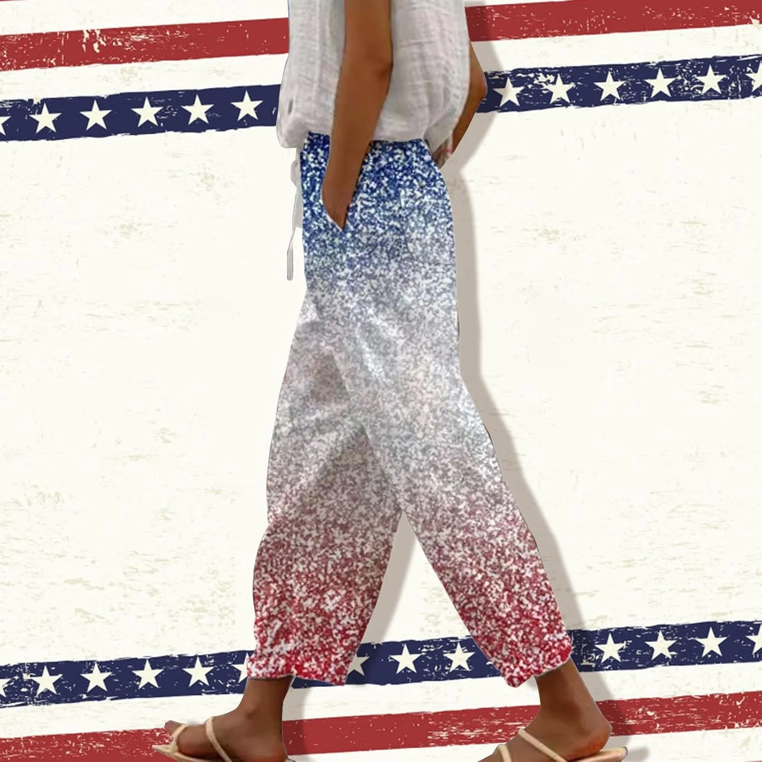 LCMTWX Linen Pants High Waist Pants Drawstring Capri Pants with Pockets Wide Leg Cropped Pants for Cotton Linen Pants Women