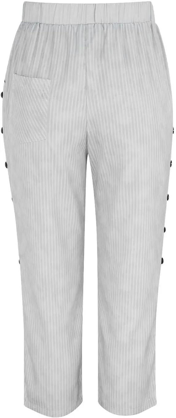 LCMTWX Linen Pants High Waist Pants Drawstring Capri Pants with Pockets Wide Leg Cropped Pants for Cotton Linen Pants Women
