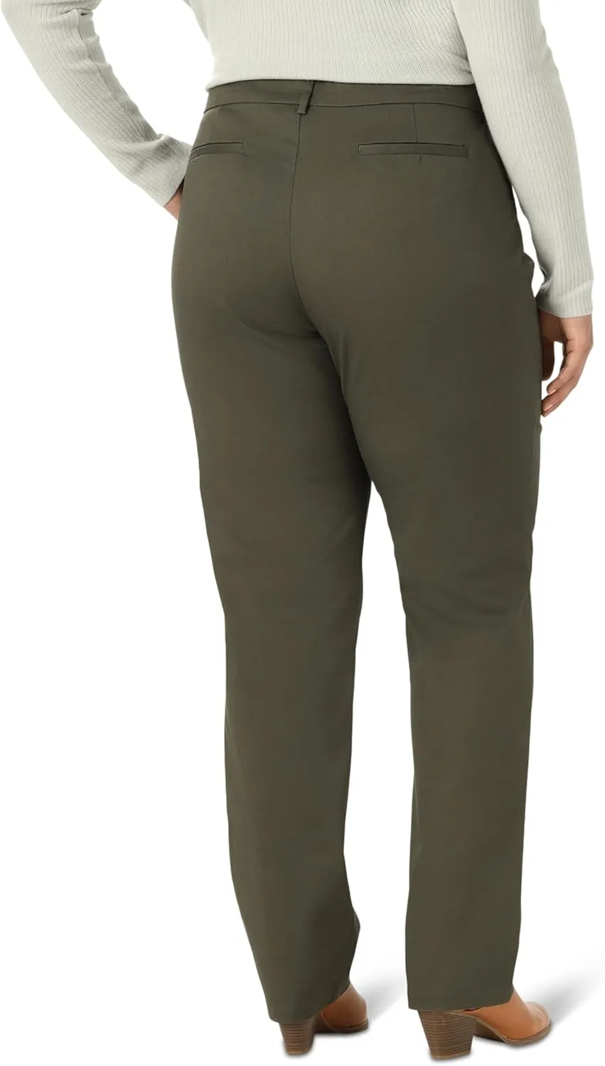Lee Women's Plus Size Wrinkle Free Relaxed Fit Straight Leg Pant