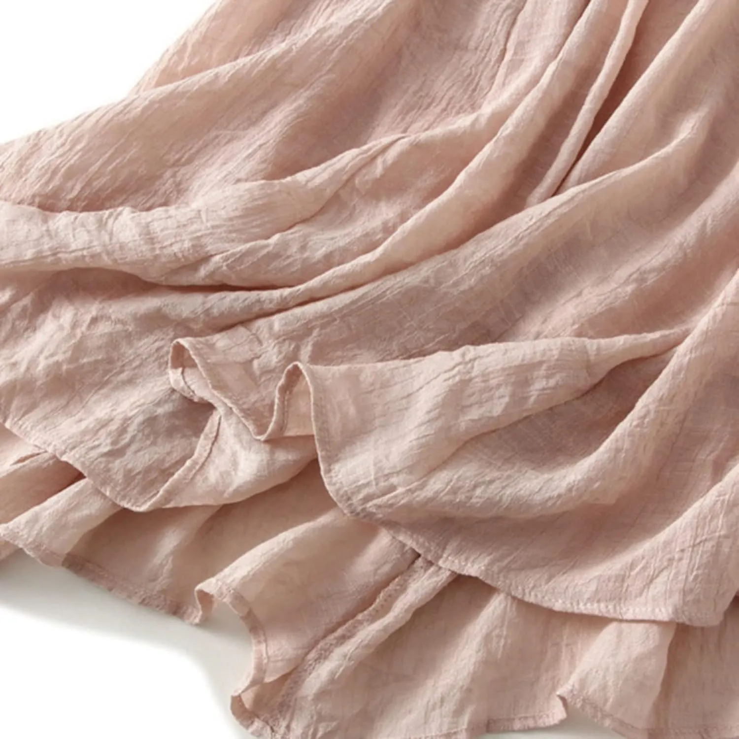 Linen Maxi Skirts for Women Flowy Cotton Pleated A-Line Long Skirt Boho Elastic Waist Drawstring 2025 Summer Dress