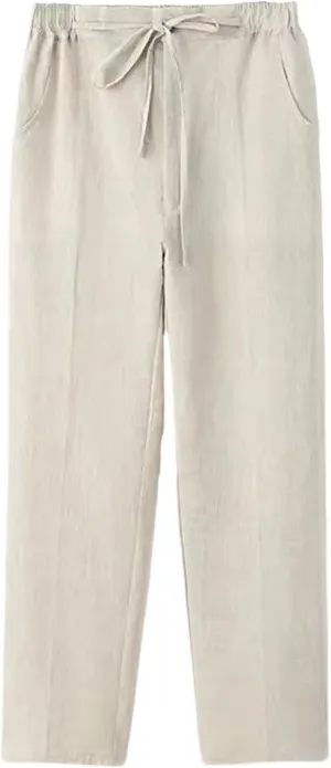 Linen Pants for Mens Casual Pants Summer Beach Pants Drawstring Yoga Pants Soft Elastic Waist Pants