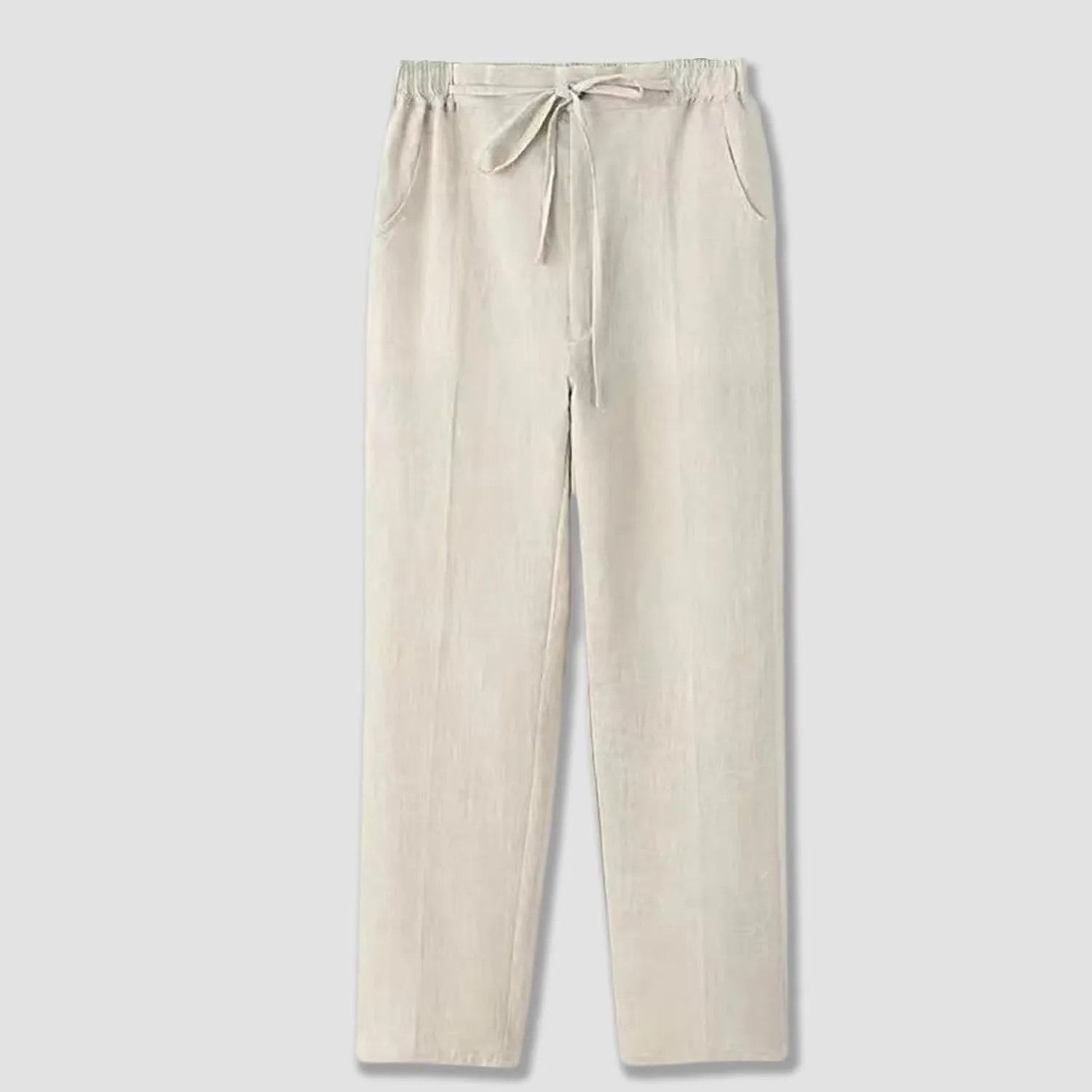 Linen Pants for Mens Casual Pants Summer Beach Pants Drawstring Yoga Pants Soft Elastic Waist Pants