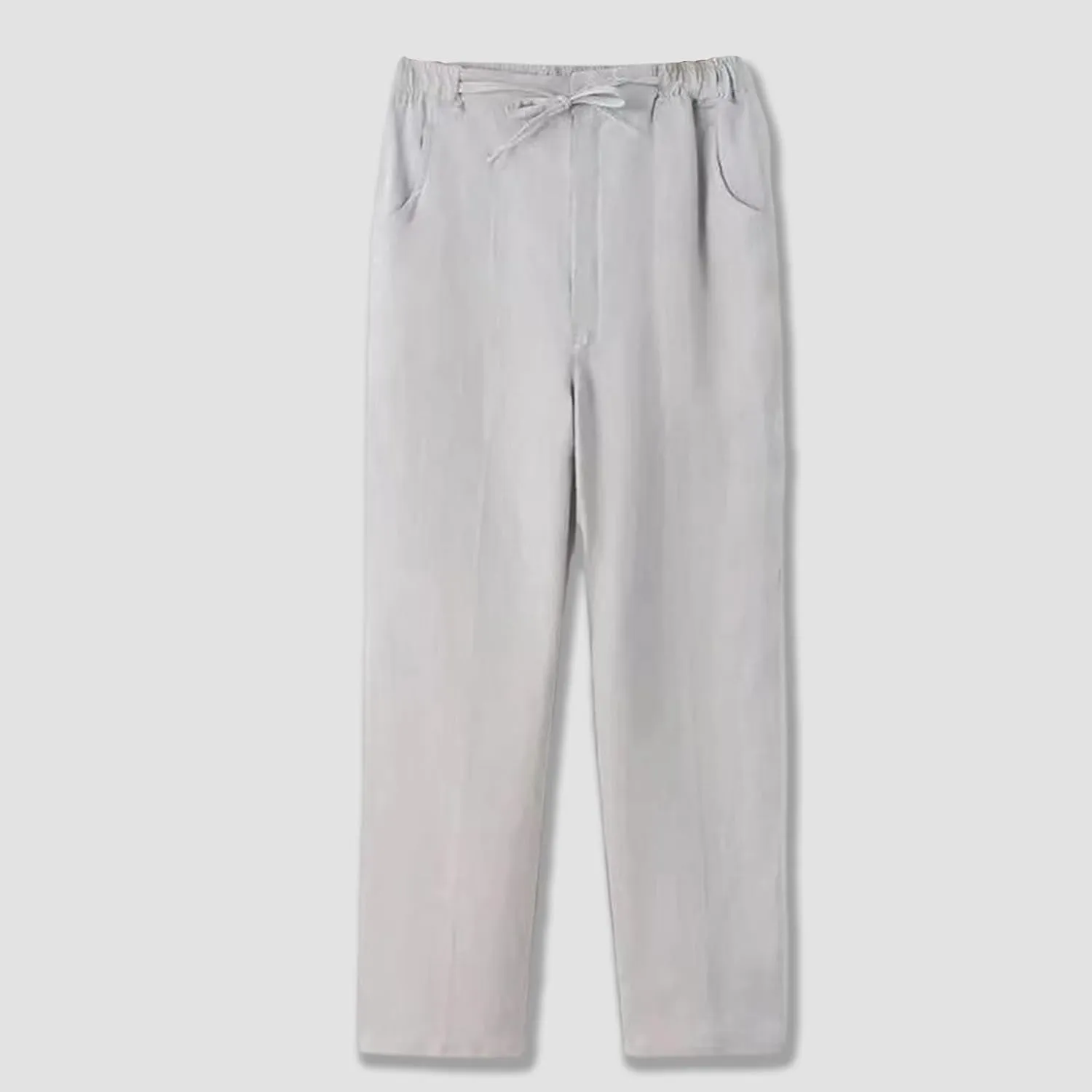 Linen Pants for Mens Casual Pants Summer Beach Pants Drawstring Yoga Pants Soft Elastic Waist Pants