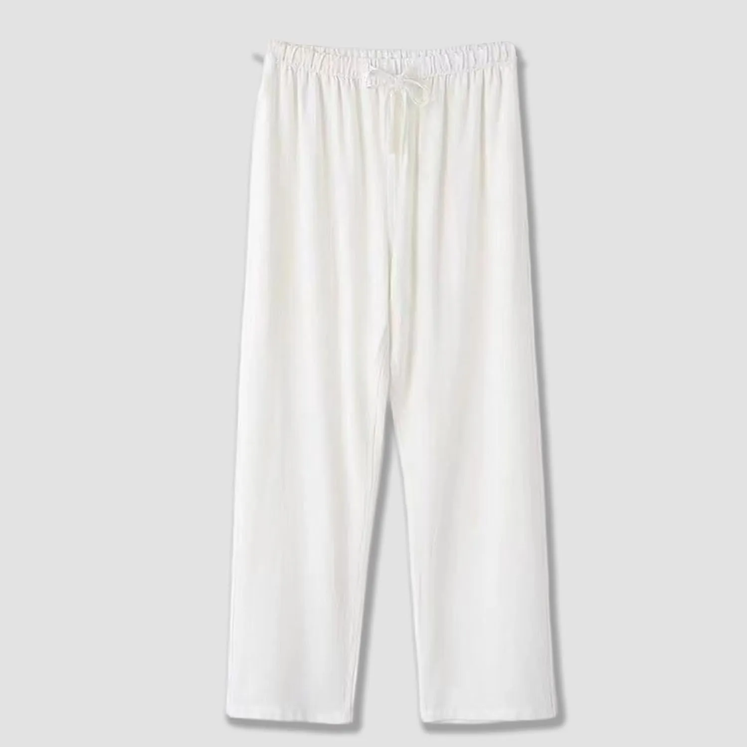 Linen Pants for Mens Casual Pants Summer Beach Pants Drawstring Yoga Pants Soft Elastic Waist Pants