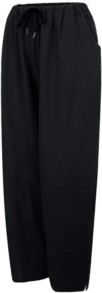 Linen Pants Mens Casual Pants Drawstring Beach Pants Relaxed-Fit Yoga Pants Summer Elastic Waist Pants