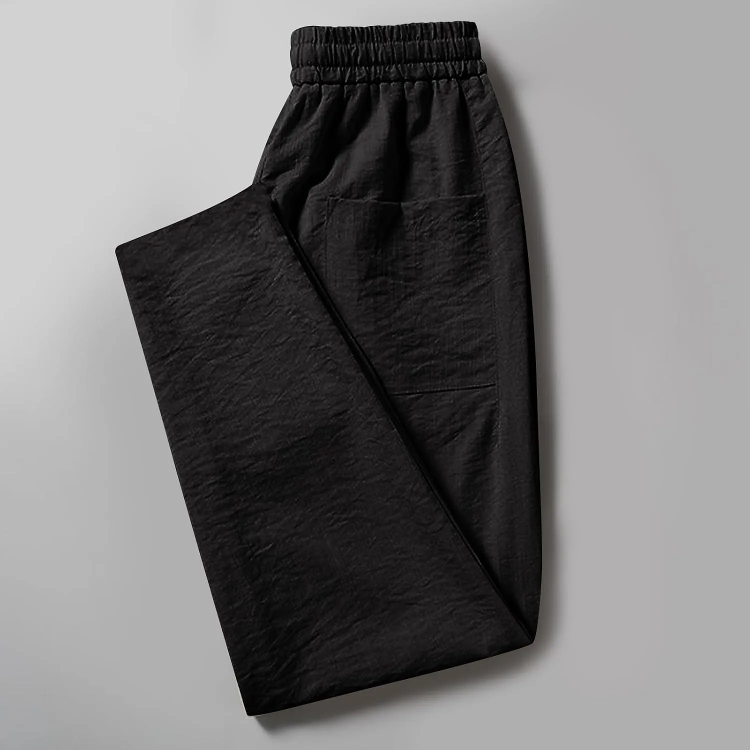 Linen Pants Mens Casual Pants Summer Beach Pants Drawstring Yoga Pants Soft Elastic Waist Pants
